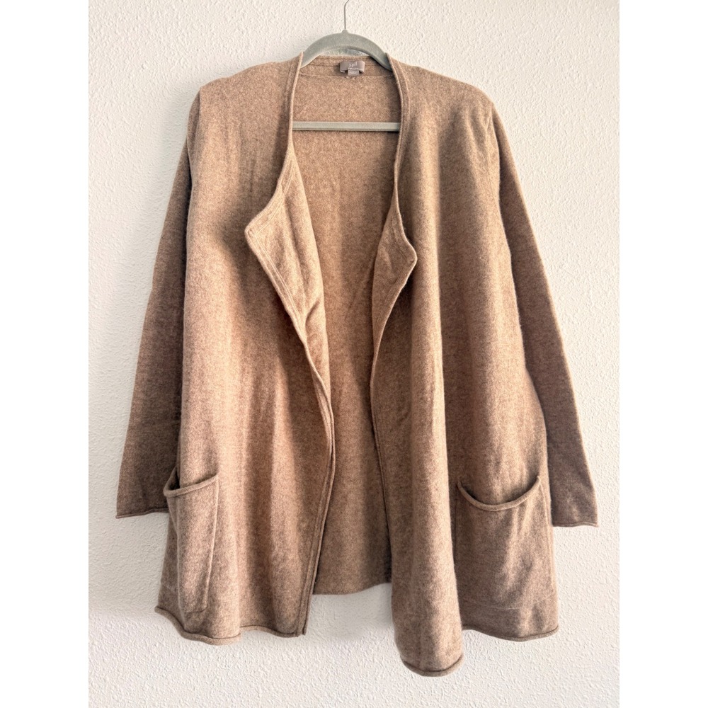 J. Jill 100%‎ Cashmere Cardigan Size L Brown